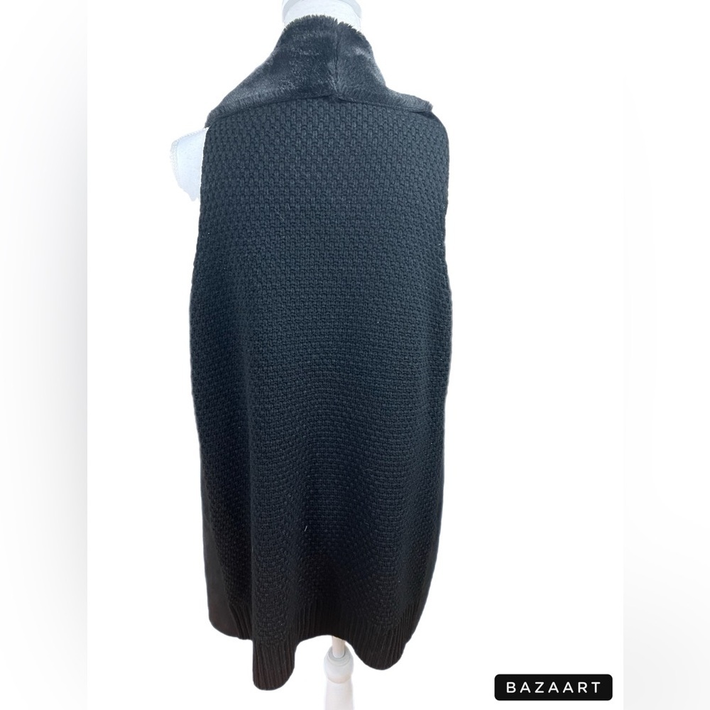 🔥🔥Metric Faux Fur And Sweater Open Front Vest With Pockets Size Large - Picture 3 of 5